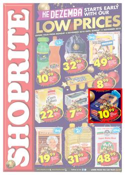 Shoprite KwaZulu-Natal : Low Prices Promotion | (05 November - 11 Nov 2018), page 1