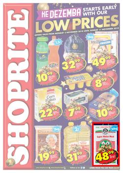 Shoprite KwaZulu-Natal : Low Prices Promotion | (05 November - 11 Nov 2018), page 1