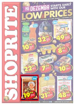 Shoprite KwaZulu-Natal : Low Prices Promotion | (05 November - 11 Nov 2018), page 1