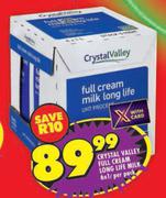 0Crystal Valley Full Cream Long Life Milk-6 x 1L Per Pack