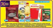 Allsome Long Grain Parboiled Rice 2Kg + Super White Super Maize Meal 2.5Kg-Combo