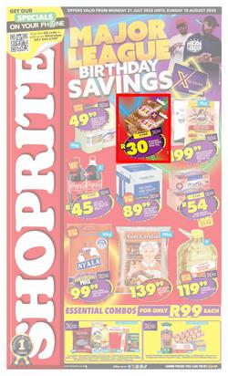 Shoprite KwaZulu-Natal : Major League Birthday Savings (21 July - 10 August 2025), page 1