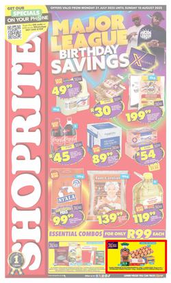 Shoprite KwaZulu-Natal : Major League Birthday Savings (21 July - 10 August 2025), page 1