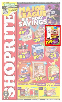 Shoprite KwaZulu-Natal : Major League Birthday Savings (21 July - 10 August 2025), page 1