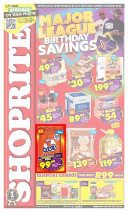 Shoprite KwaZulu-Natal : Major League Birthday Savings (21 July - 10 August 2025), page 1