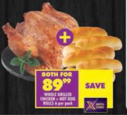 Whole Grilled Chicken + Hot Dog Rolls 6 Per Pack-Both For