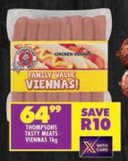 Thompsons Tasty Meats Viennas-1Kg