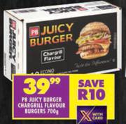 PB Juicy Burger Chargrill Flavour Burgers-700g