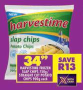 Harvestime Frozen Slap Chips 750g/Straight Cut Potato Chips 900g-Each