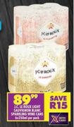 J.C.Le Roux Light Sauvignon Blanc Sparkling Wine Cans-6 x 250ml Per Pack