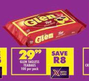 Glen Tagless Teabags 100 Per Pack