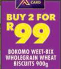 Bokomo Weet Bix Whole Grain Wheat Biscuits-For 2 x 900g 