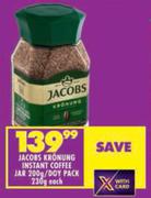 Jacobs Kronung Instant Coffee Jar 200g/Doy Pack 230g-Each