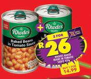 Rhodes Baked Beans In Tomato Sauce-For 2 x 410g 