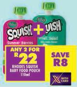 Rhodes Squish Baby Food Pouch-For 2 x 110ml