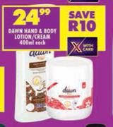 Dawn Hand & Body Lotion Cream-400ml Each