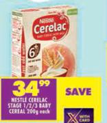 Nestle Cerelac Stage 1/2/3 Baby Cereal-200g Each