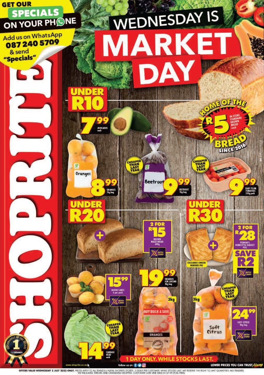 Shoprite KwaZulu-Natal : Wednesday Is Market Day (5 July 2023 Only) — m ...