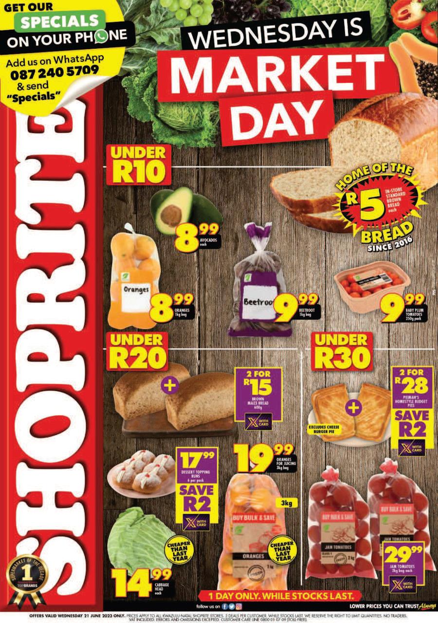 Shoprite KwaZulu-Natal : Wednesday Is Market Day (21 June 2023 Only ...