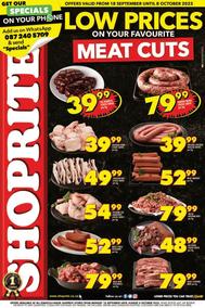 Shoprite KwaZulu-Natal : Low Prices On Your Favourite Meat Cuts (18 September - 8 October 2023)