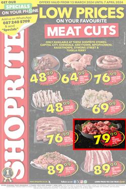 Shoprite KwaZulu-Natal : Low Prices On Your Favourite Meat Cuts! (13 March - 7 April 2024), page 1