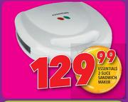 0Essentials 2 Slice Sandwich Maker