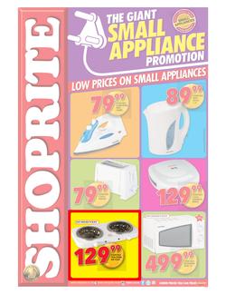 Shoprite KZN : Small Appliance (25 May - 07 Jun 2015), page 1