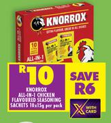 Knorrox All In 1 Chicken Flavoured Seasoning Sachets-10 x 15g Per Pack