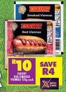 Eskort Red/Smoked Viennas-125g Each