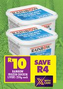 Rainbow Frozen Chicken Livers-250g Each