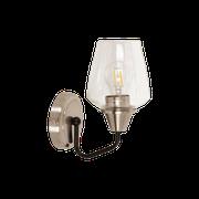 Selina 1 Light Black and Satin Nickel Wall Light