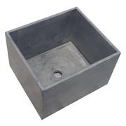 Large Charcoal square concrete basin (45 x 40x 31cm high)