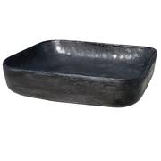 Black concave rectangle concrete basin 520x400x130mm
