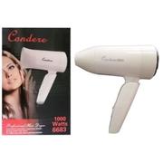 Condere 1000W Travel Foldable Mini Hairdryer - White