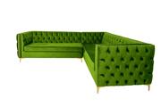 Rosa Oxford Corner Button Couch - Lime Green