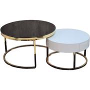 Helsinki Nesting Coffee Table Gold And White