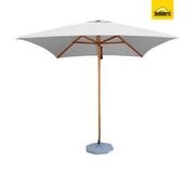 St Umbrella Wooden Parasol Square Umbrella - White/Brown (2200 x 2200 x 2400mm)