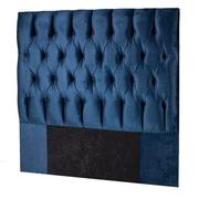 Lifestyle Home Deep-Button Headboard - Navy Velvet- King