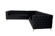 Rosa Oxford Corner Button Couch - Black