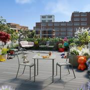 DINING TABLE CAFE STEEL 70X70 KAKI GREEN