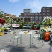 DINING TABLE CAFE STEEL 70X70 GREEN