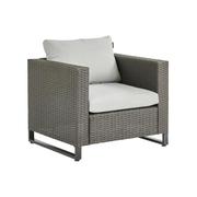 COFFEE ARMCHAIR WICKER-STEEL DARK GREY