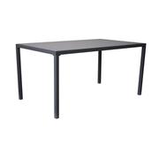 TABLE FIX STEEL GLASS 150X90 DARK GREY