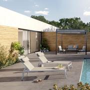 SUNBED W/ HEAD CUSHION STEEL TEXTYLENE