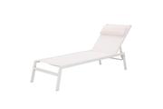 SUNBED RIBA WITH HEAD CUSHION WHITE