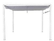 AWNING PERGOLA STEEL 300X300 180G GREY