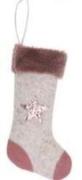 CHRISTMAS STOCKING FE FUR DUSTYPINK STAR