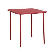 Café Steel Patio Table Cherry Red L70cmxW70cmxH72cm (Excluding Chairs)