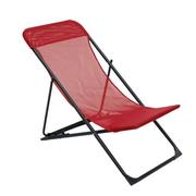 Biganos Steel & Textile Pool Lounger Cherry Red W55cmxD86cmxH90cm