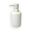Polyresin Ribbed Design Soap Dispenser White